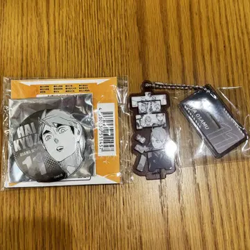하이큐 미야 오사무 캔뱃지 & 아크링 키링 세트