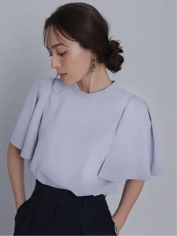 anuans 케이프 디테일 디자인 블라우스 프릴 숄더