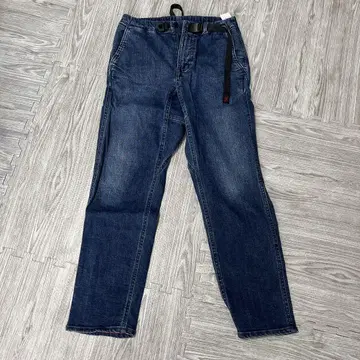 다크 블루 데님 팬츠 조정 가능 허리