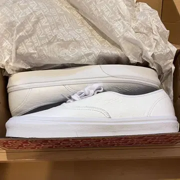 VANS AUTHENTIC 프리미엄 가죽 WHITE 28 cm