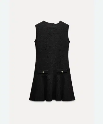 ZARA 숏 텍스처 원피스 블랙 M