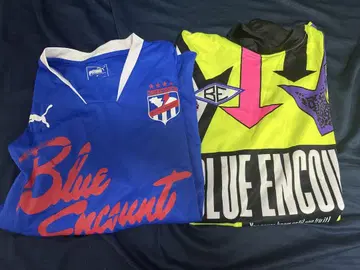 [ 2매 세트 ] blue encount 축구 셔츠 블루엔카운트