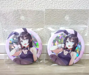 청춘 돼지 시리즈 BIG 반짝이 캔뱃지 사쿠라지마 마이 2세트