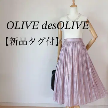 새상품 OLIVE desOLIVE 오로라 양귀비 플리츠 스커트 핑크
