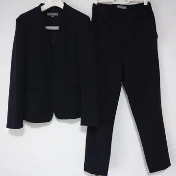 UNITED ARROWS 노카라 자켓 수트 셋업 블랙 36