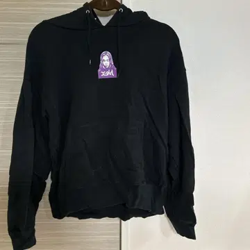 xgirl 블랙 후드 부착 후드티