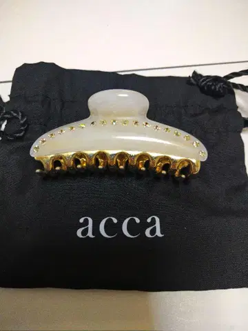 acca 헤어 클립 클리어 골드