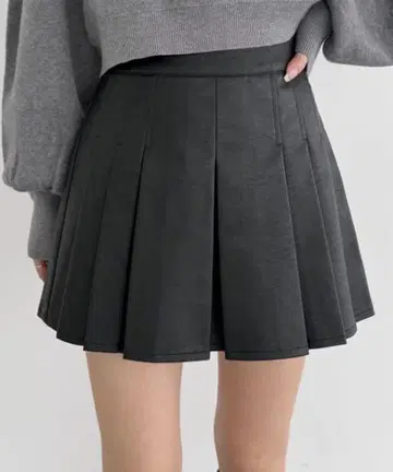 인조 가죽 플리츠 미니 스커트 heather 헤더