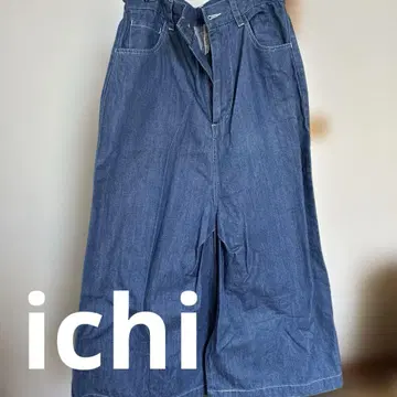 ichi 블루 데님 가우초 팬츠