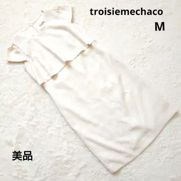 새상품급 troisiemechaco 아이보리 무릎 기장 반팔 원피스 M