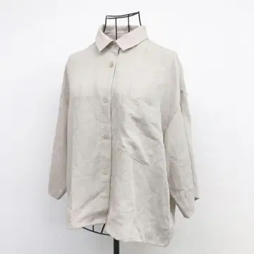 렙심 셔츠 베이지 긴팔 캐주얼 심플 무지 청순 고급 봄/여름