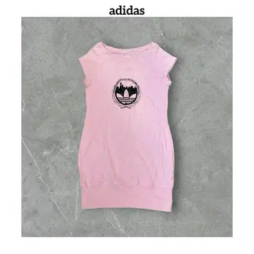 레트로 y2k adidas 아디다스 빅 로고 프린트 미니 원피스
