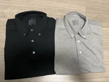 무인양품 피케 셔츠 M 사이즈 블랙 그레이 2색 세트