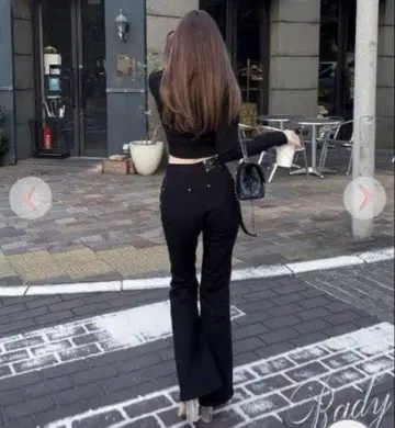 레이디 스키니 플레어 부츠컷 데님 블랙 24