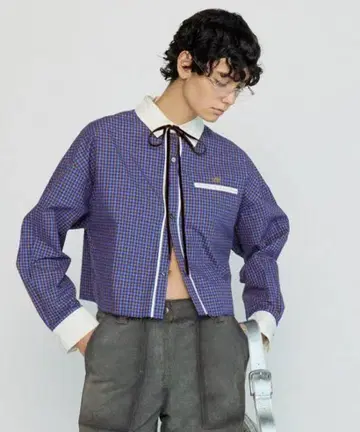 MAISON SPECIAL 셔츠 클레릭 리본 숏 셔츠