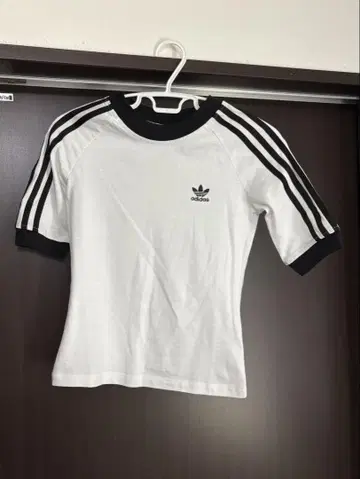 아디다스 래글런 슬리브 티셔츠 화이트/블랙