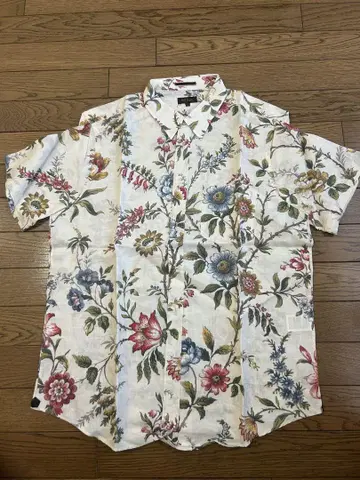 Paul Smith 꽃무늬 반팔 셔츠 L 사이즈 린넨 소재