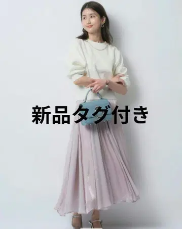 택 포함 새상품 JUSGLITTY 스파크 쉬폰 바닥 플레어 스커트 한정판