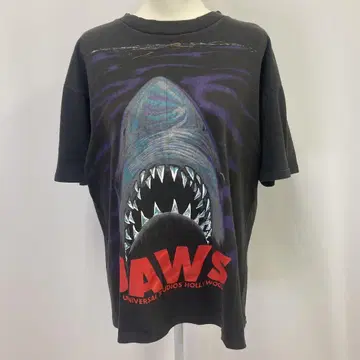 빈티지 JAWS 조스 티셔츠 무비 셔츠 블랙 L