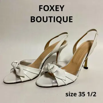 [ 22.5cm ] FOXEY BOUTIQUE 샌들 슬링백 화이트 리본