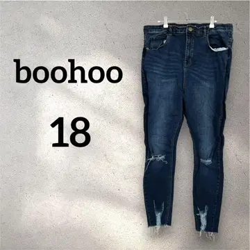 boohoo [18] 데미지 가공 스키니 데님