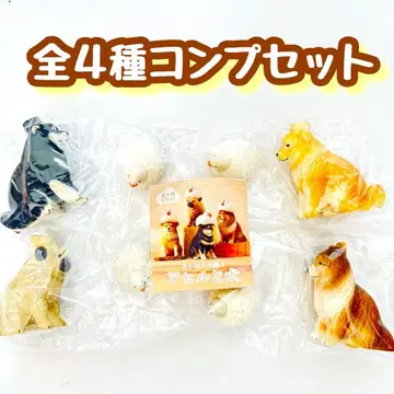 컴프 아카네 나무 조각 오리와 강아지 세트 총 4종 가챠 강아지 오리
