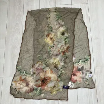 밀라 쇤 스카프 시스루 시어 시스루 트랜스페어런트 꽃무늬