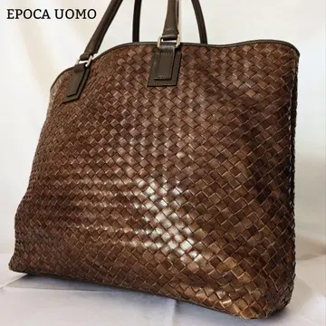 EPOCA UOMO 토트백 가죽 A4 가능 대용량 숄더 레이스업 브라운