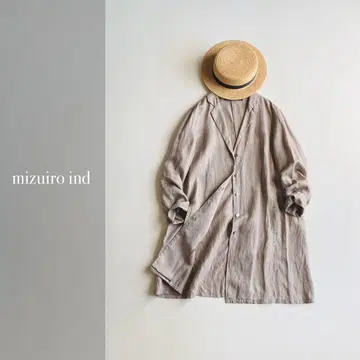 mizuiro ind 린넨 텐셀 롱 테일러드 자켓 일본제