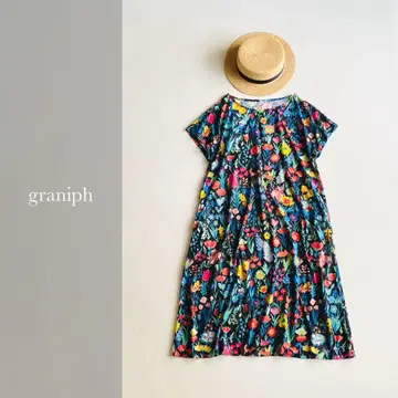 graniph 보태니컬 플라워 프렌치 슬리브 원피스