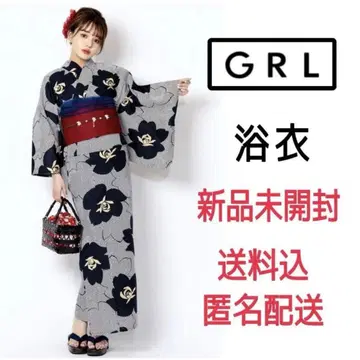 미개봉 그레일 GRL 유카타 오비 2세트 모던 스트라이프 플라워