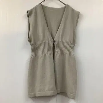 캐시미어 무지 심플 울 베스트 겉옷 여성용 베이지