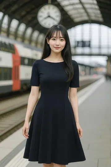 새상품 블랙 A 라인 티셔츠 원피스 반팔 플레어 택 포함