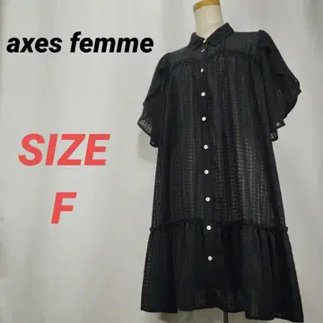 axes femme 엑시즈팜 셔츠 원피스 시어 무릎 기장