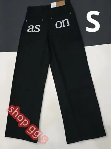 미사용 ason 블랙 와이드 레그 팬츠 as on