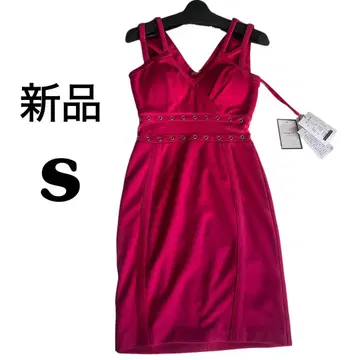 새상품 S 핑크 V넥 드레스
