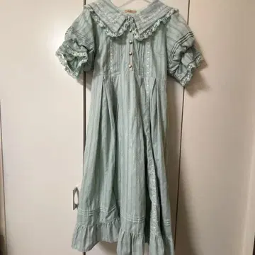 Amavel 세일러 카라 퍼프 슬리브 코튼 원피스