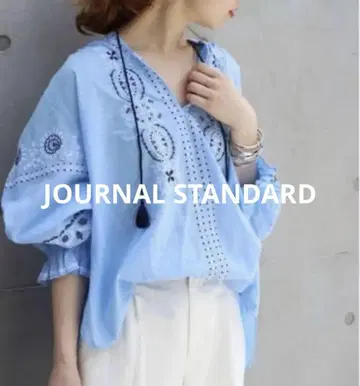 JOURNAL STANDARD 자수 라이트 블루 셔츠
