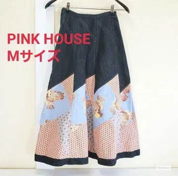 PINK HOUSE 핑크하우스 롱 기장 데님/패치워크 스커트/M