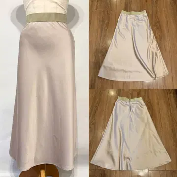 UNITED ARROWS 그린 라벨 새틴 롱 스커트 36