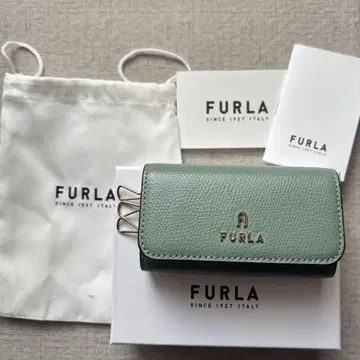 FURLA 미네랄 그린 가죽 키케이스