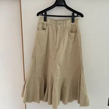 론 헤르만 베이지 코듀로이 플레어 스커트