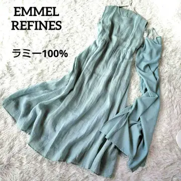 EMMEL REFINES 라미 100% 슬리브리스 롱 원피스