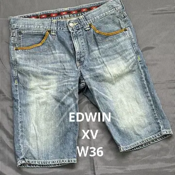 [ JJL50 ] EDWIN XV 데님 하프 팬츠 W36 에드윈 청바지