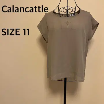 [Calancattle] 반팔 상의/시스루/자수/브라운/브라운