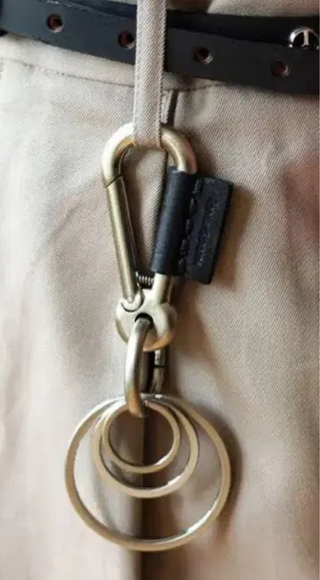 카라비너가 달린 실버 금속 키링