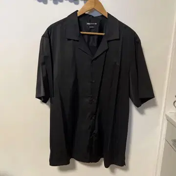 ZARA 블랙 반팔 셔츠 XL 레귤러 핏