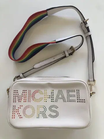 MICHAEL KORS 화이트 도트 숄더백