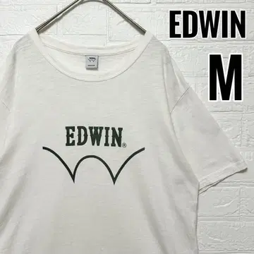 EDWIN 에드윈 티셔츠 화이트 프린트 로고 [M]