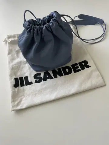 JIL SANDER 블루 드로우스트링 백